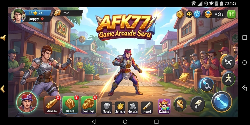 Gameplay seru AFK77 menantang para pemain untuk menang.