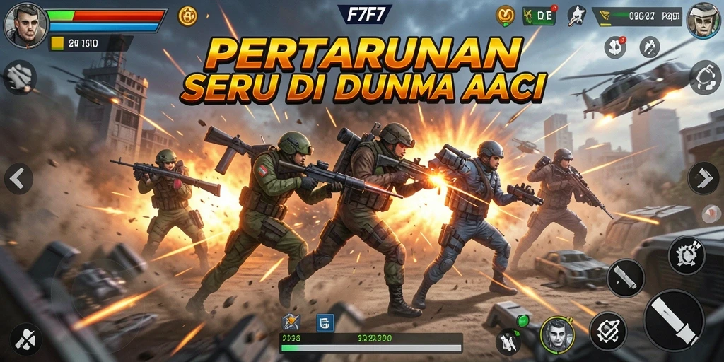 Tampilan gameplay F7F7 yang intens dan menarik.