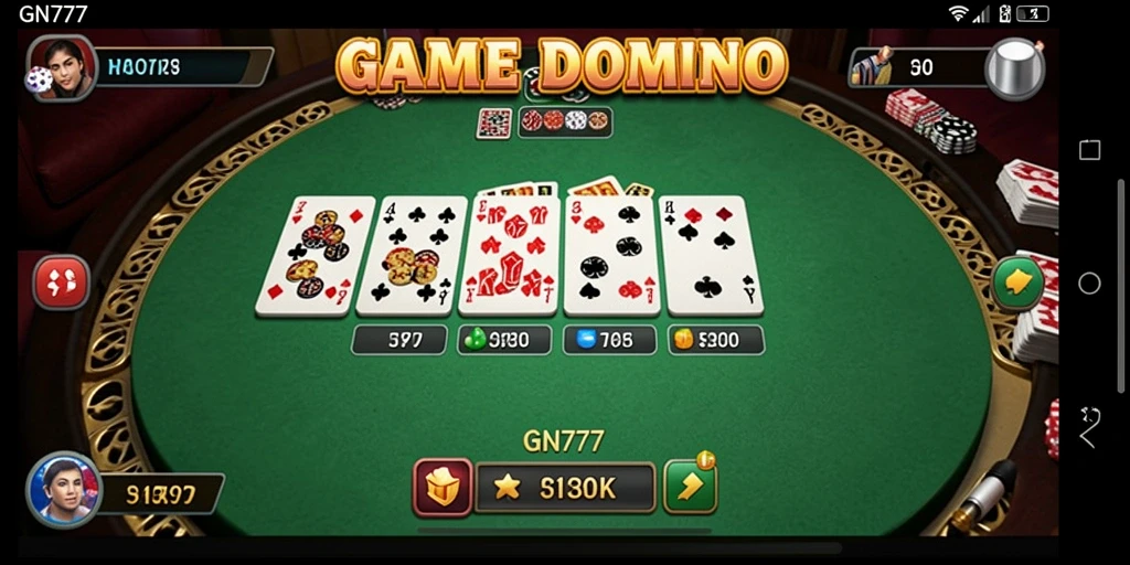 Tampilan gameplay seru dalam GN777 dengan berbagai mode Domino.