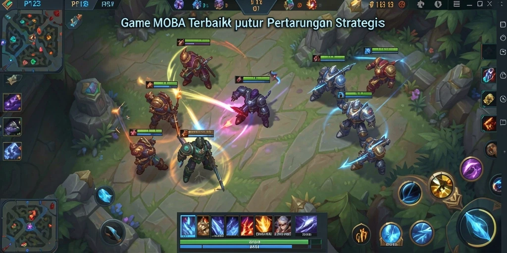 Tangkapan layar PP123 menampilkan aksi seru dalam pertempuran MOBA.