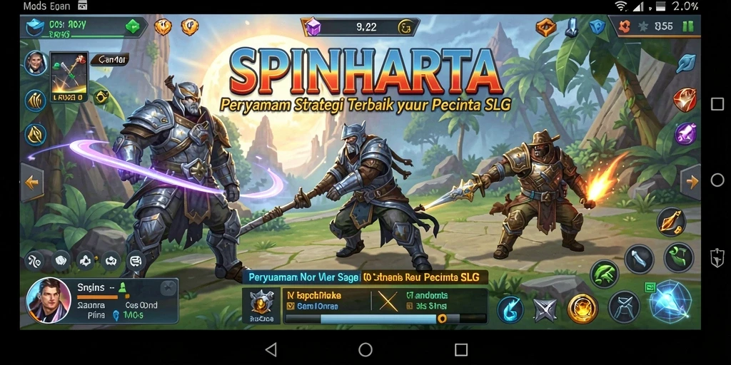 Screenshot SPINHARTA menampilkan aksi pertempuran yang intens di dunia SLG.