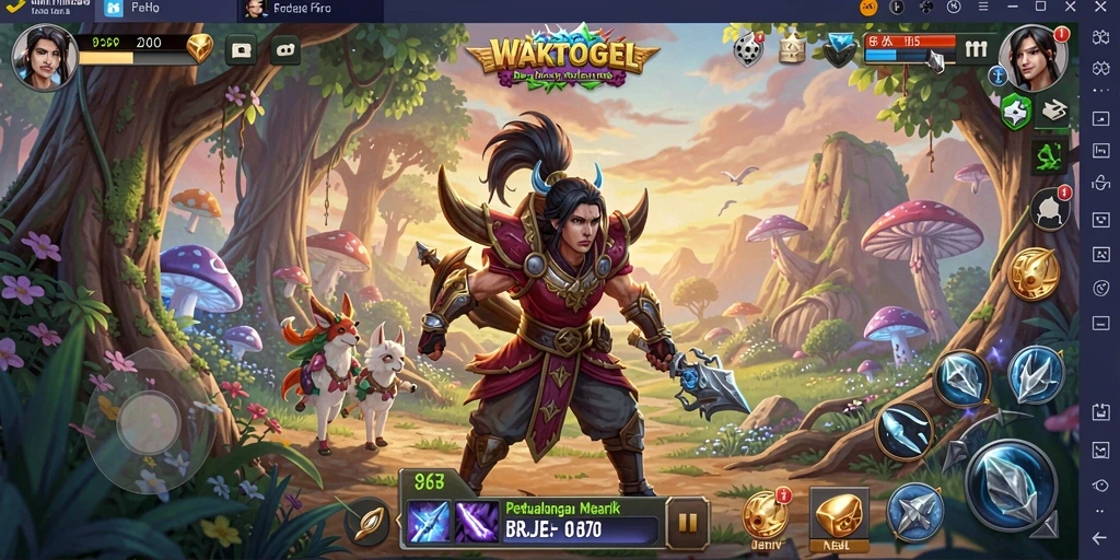 Screenshot gameplay WAKTOGEL menampilkan petualangan epik di dunia fantasi.